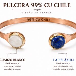 PULSERA DE COBRE - BLANCO LAPILAZULY