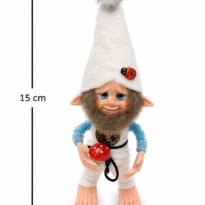 duende decorativo porcelana - 15cm - blanco