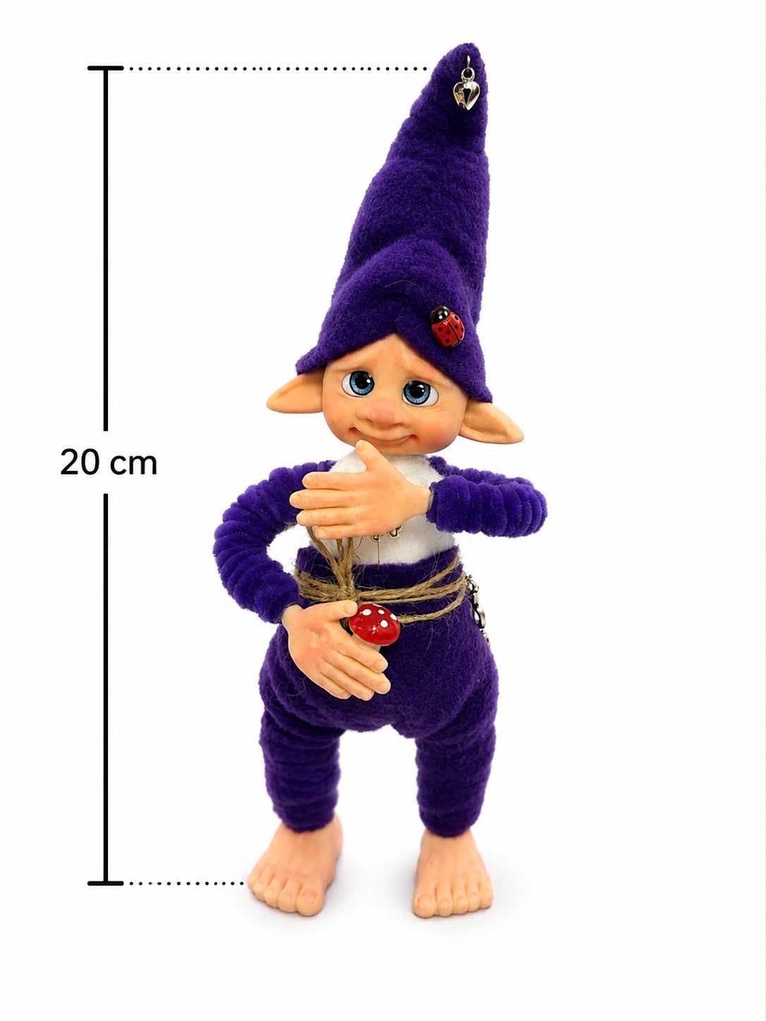 duende de porcelana - 20cm - morado