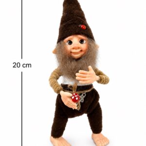 duende de porcelana - 20 cm - marrón