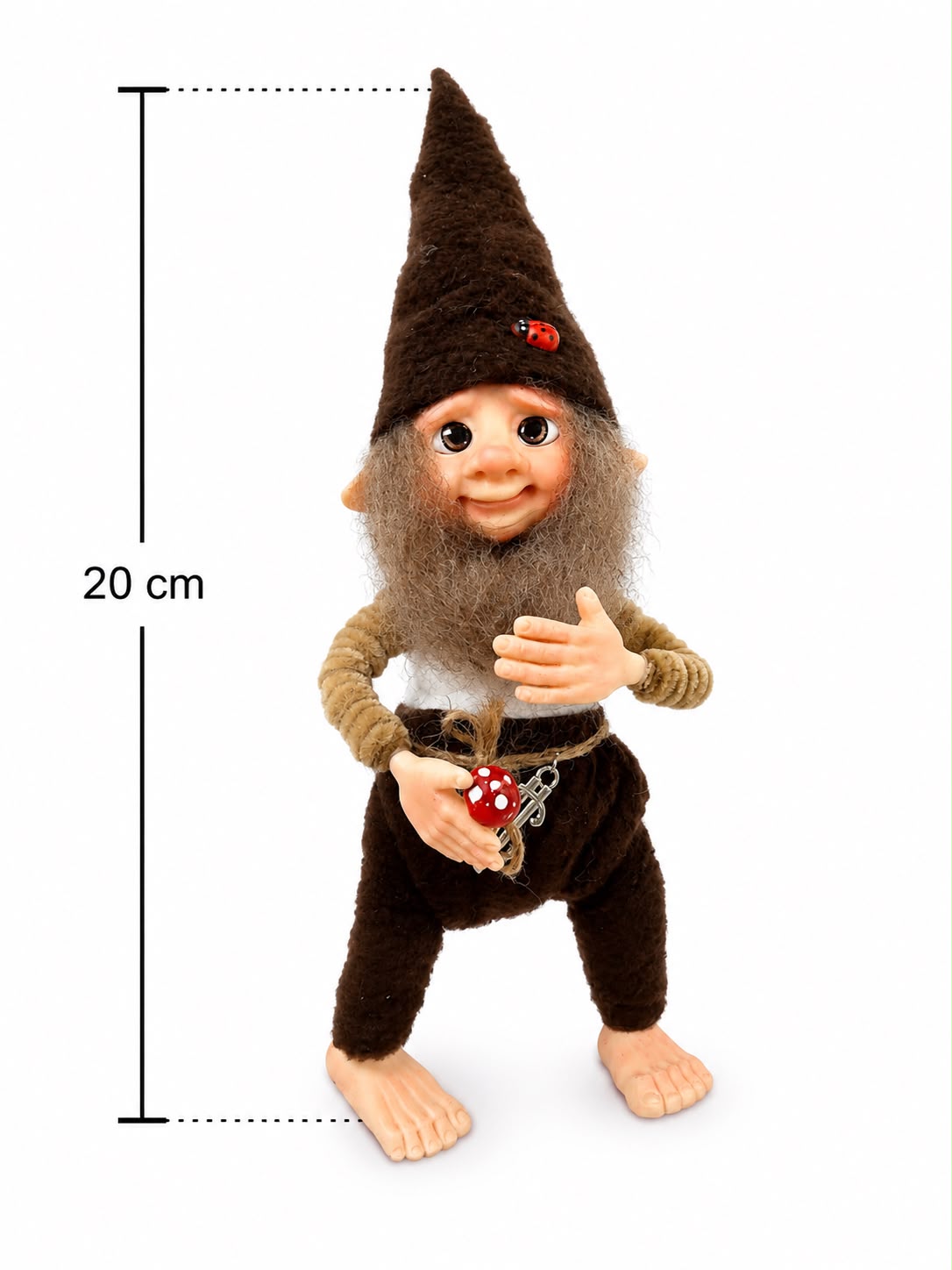 duende de porcelana - 20 cm - marrón