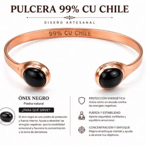 PULSERA COBRE - ONIX NEGRO