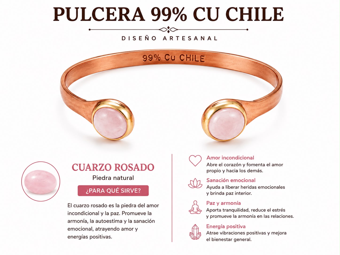 PULSERA DE COBRE - ROSADO