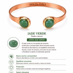 PULSERA DE COBRE - JADE VERDE