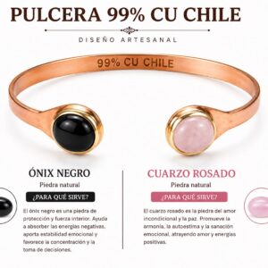 PULSERA DE COBRE - ROSA / ONIX